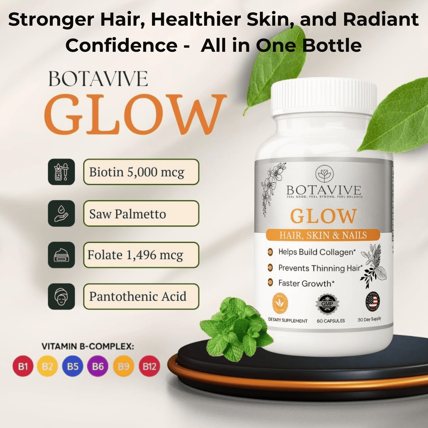 Botavive Glow - Hair, Skin & Nail Rejuvenation Formula - Botavive
