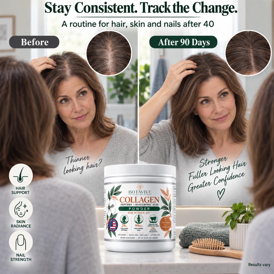 Woman in her 40s pressing her palms together in a gentle stretch after waking