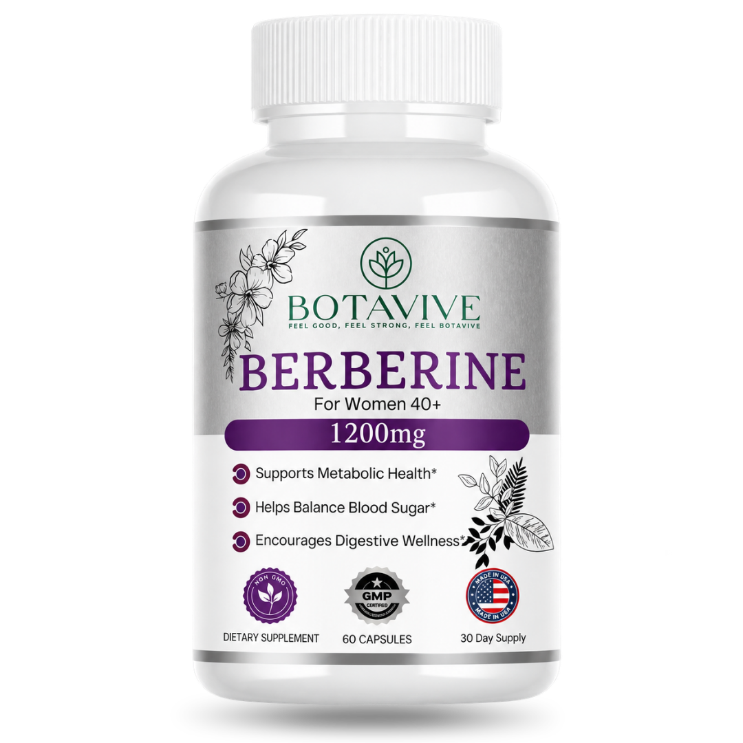 Botavive Berberine 1200 mg metabolism and blood sugar support supplement bottle