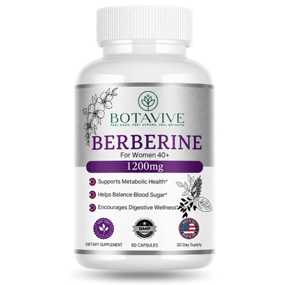 Botavive Berberine 1200 mg metabolism and blood sugar support supplement bottle