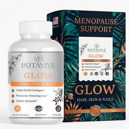 Botavive Glow supplement bottle and packaging on a white background