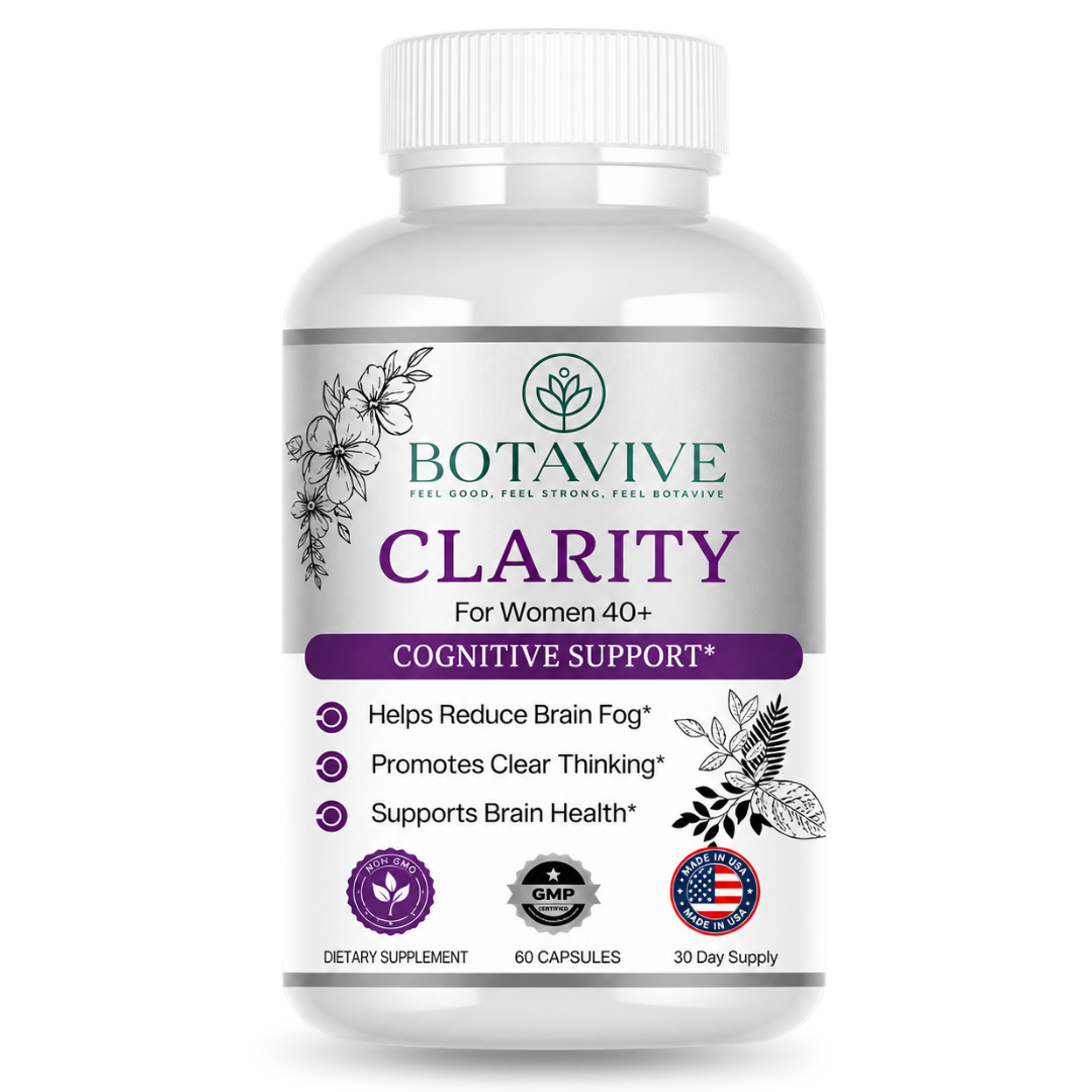 Botavive Clarity menopause supplement bottle for focus and cognitive support