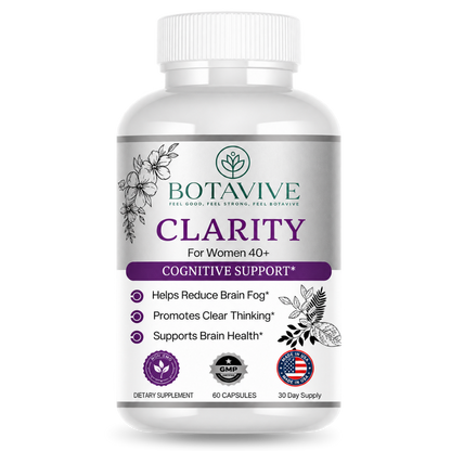 Botavive Clarity menopause supplement bottle for focus and cognitive support