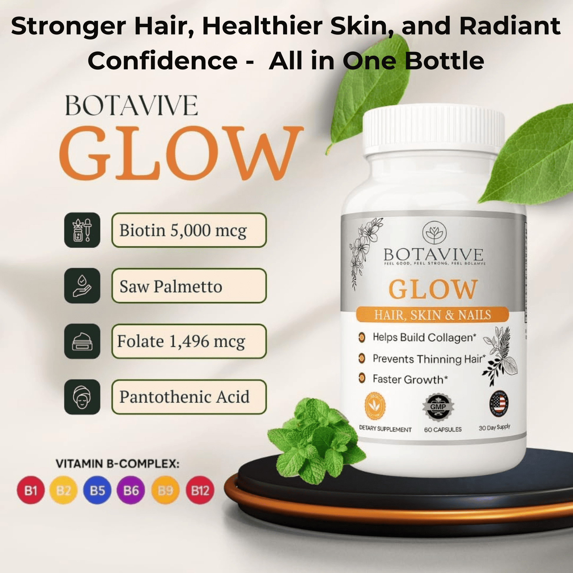 Botavive Glow - Hair, Skin & Nail Rejuvenation Formula - Botavive